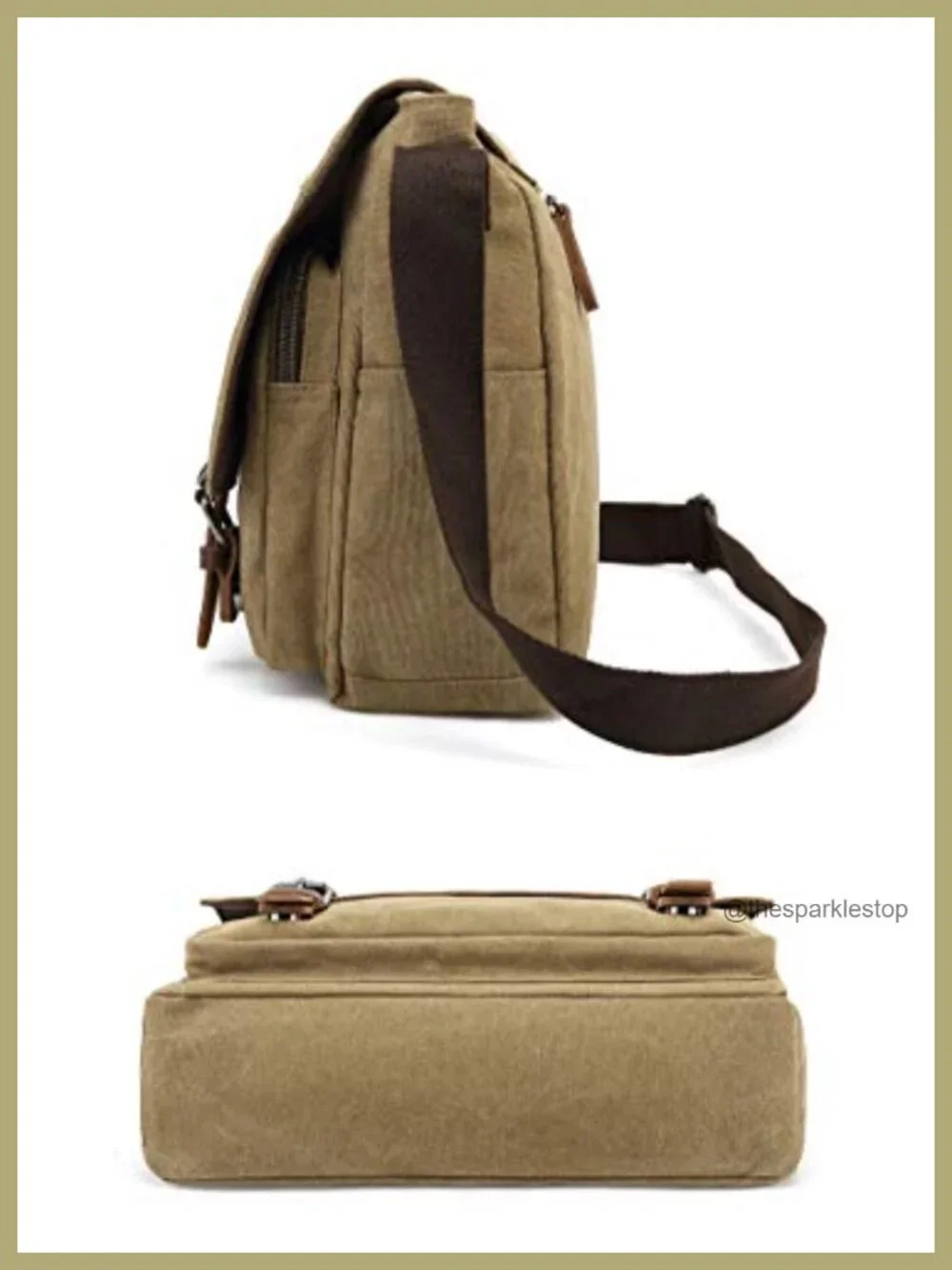 Large Canvas Messenger Bag for Men Women 15.6 inch Laptop Crossbody Shoulder Bag